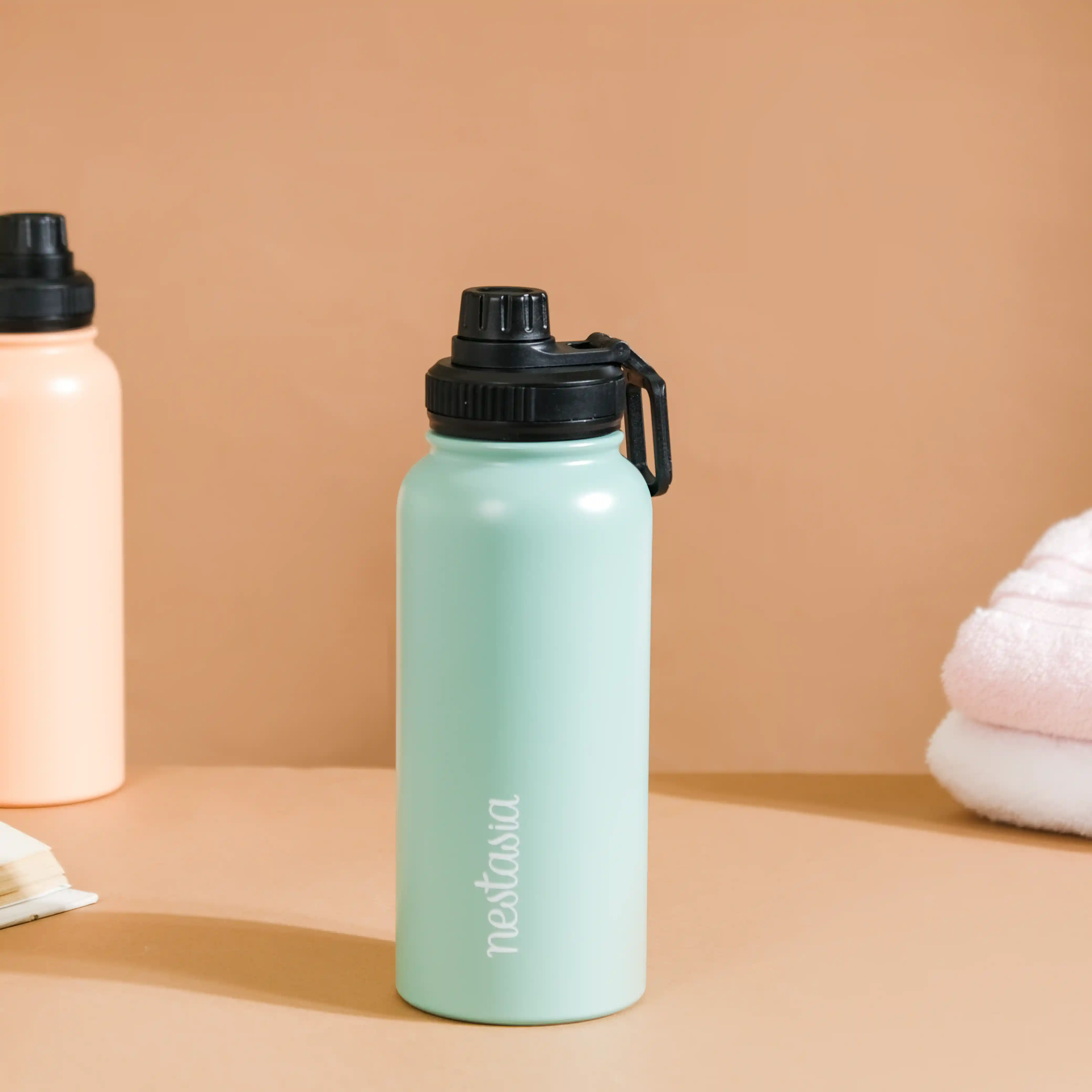 Vacuum Insulated Stainless Steel Water Bottle 1L Mint - Image 2