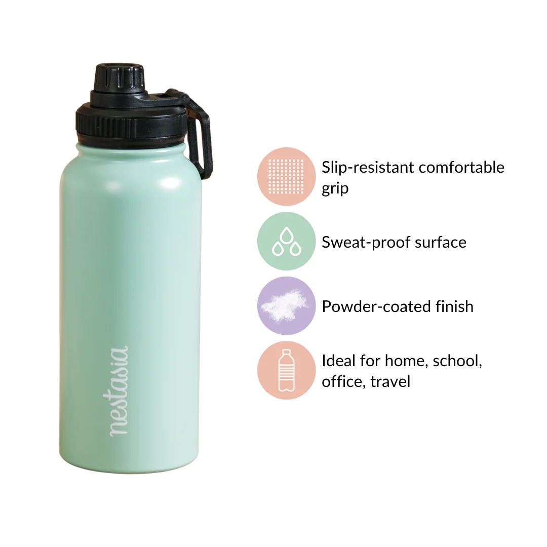 Vacuum Insulated Stainless Steel Water Bottle 1L Mint - Image 8