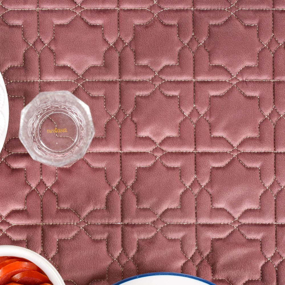 Velvet And Gold Embroidery Tablecloth Pink 52x40 Inch - Image 5