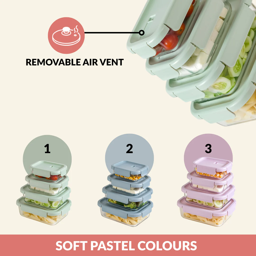 Venti Food Containers Sage Green Set Of 4 370ml 660ml 1000ml 1500ml - Image 3