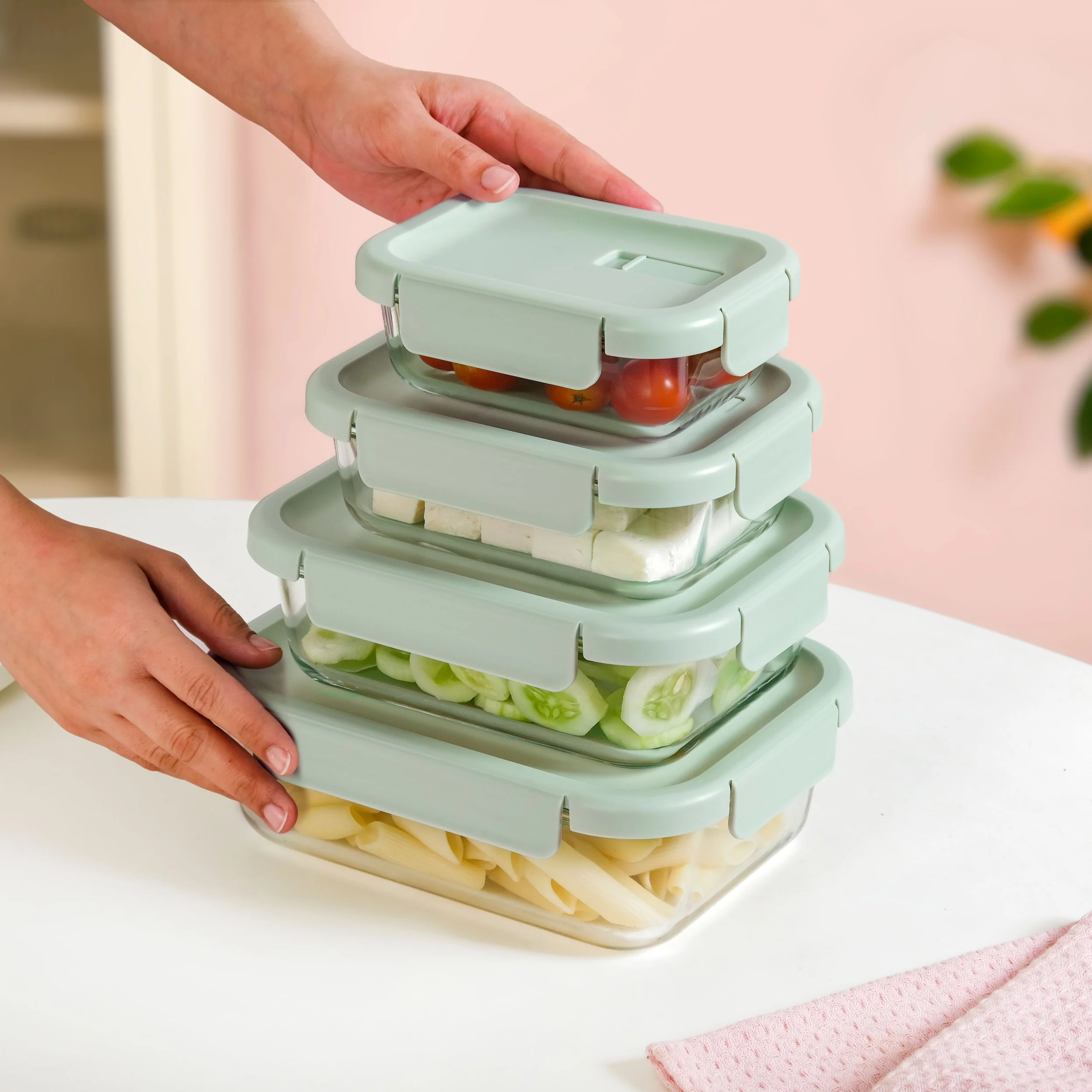 Venti Food Containers Sage Green Set Of 4 370ml 660ml 1000ml 1500ml - Image 6