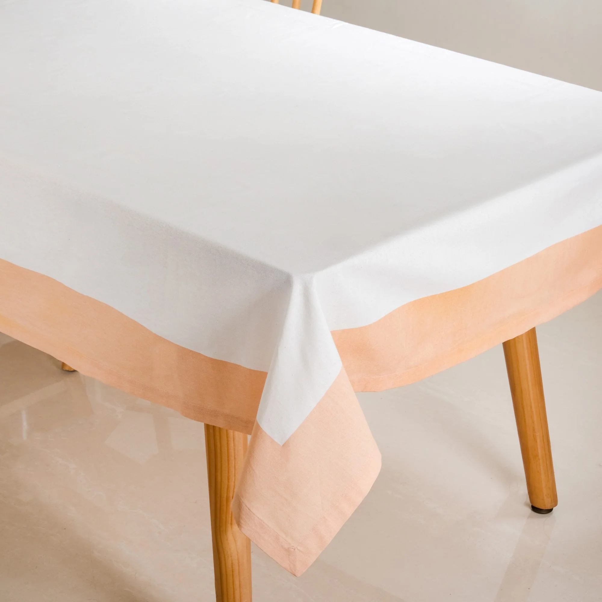 Ventosa Complete Table Linen Set With Mats Napkins Runner And Table Cloth In Peach - Image 5