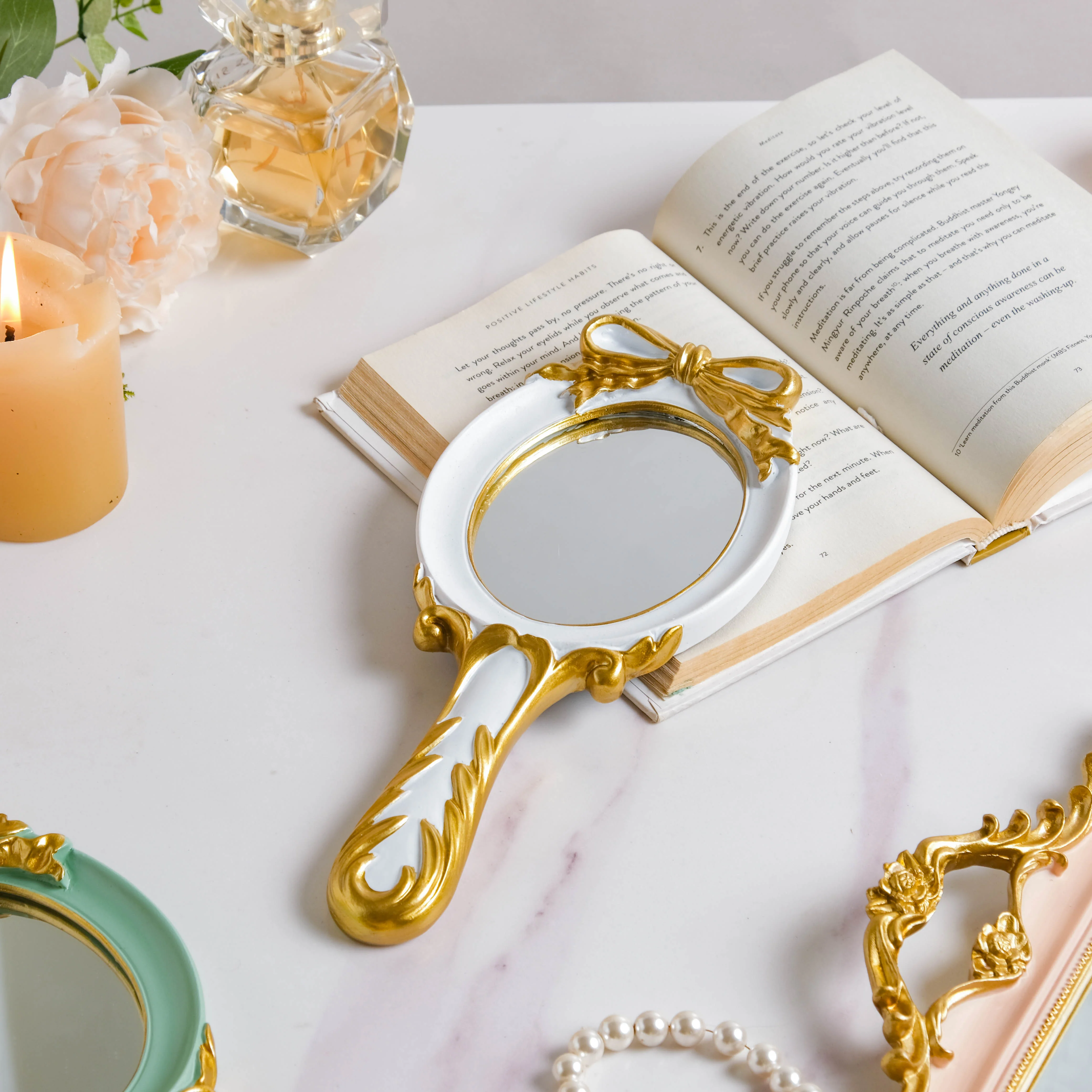 Venus Vanity Handheld Mirror White - Image 3