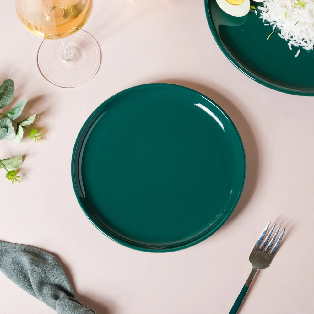 Verdant Round Ceramic Snack Plate Green 7.5 Inch - Image 4