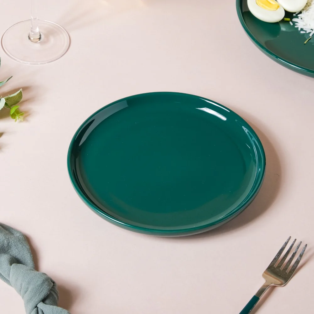 Verdant Round Ceramic Snack Plate Green 7.5 Inch - Image 6