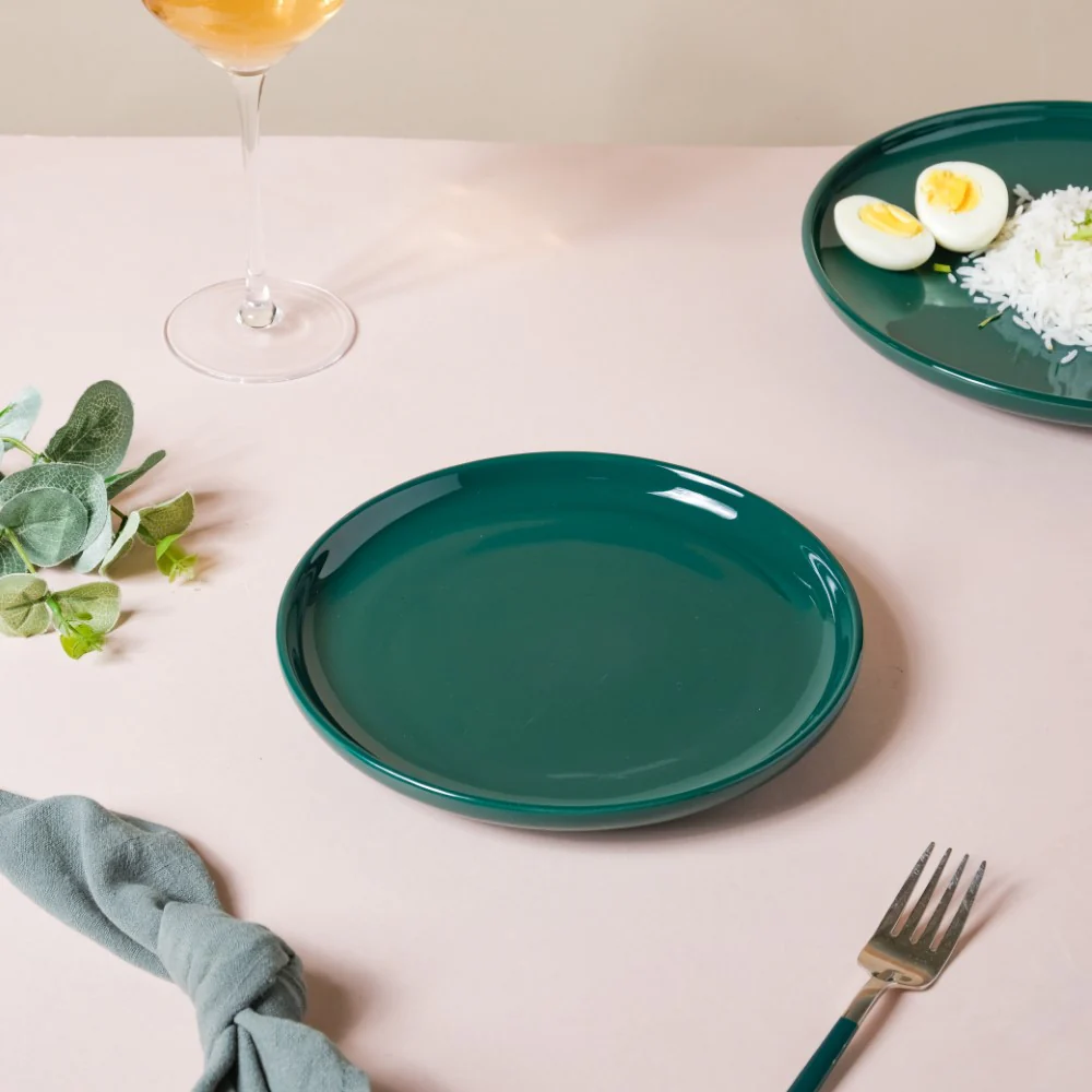Verdant Round Ceramic Snack Plate Green 7.5 Inch - Image 7