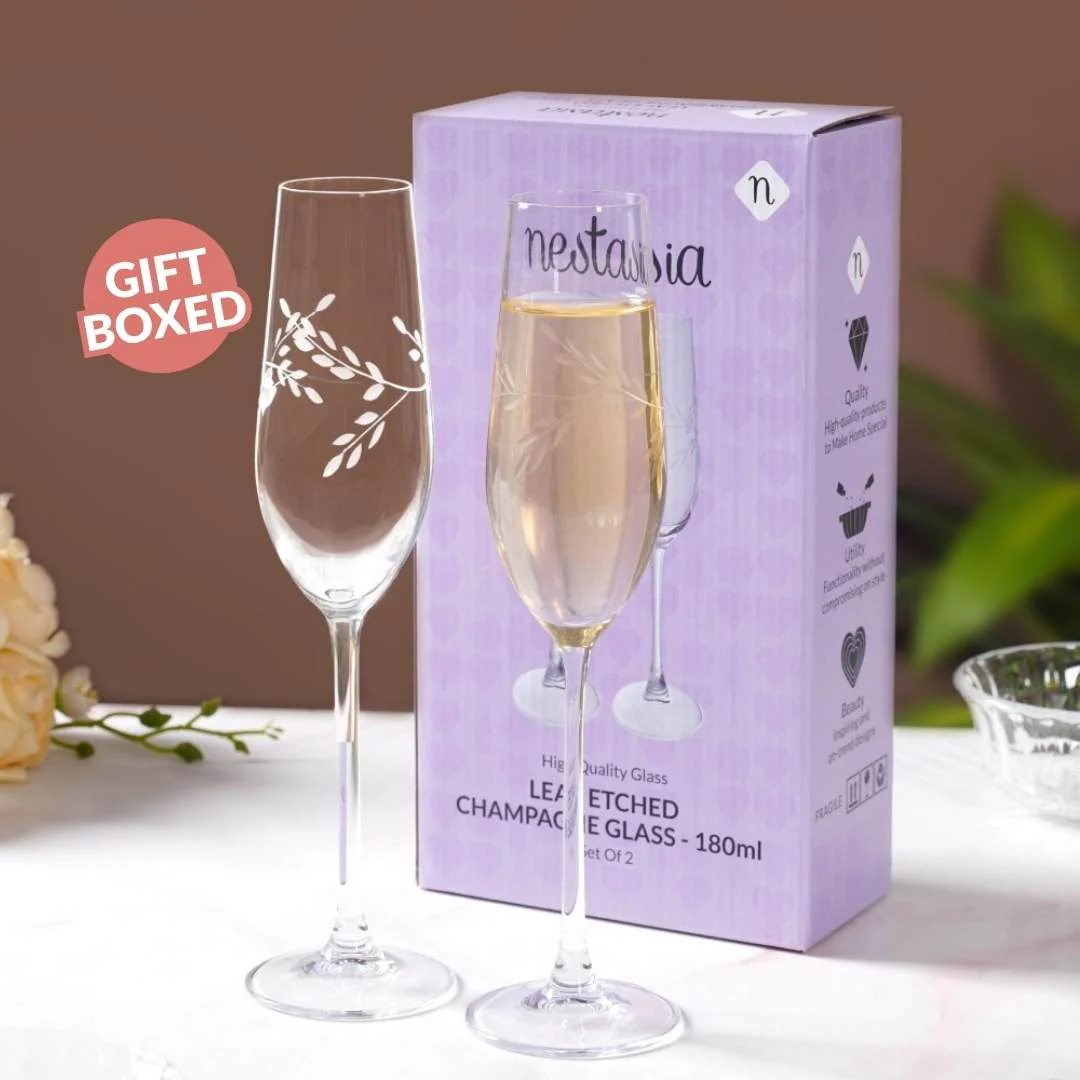 Vinea Etched Champagne Glass Set Of 2 180ml - Image 7