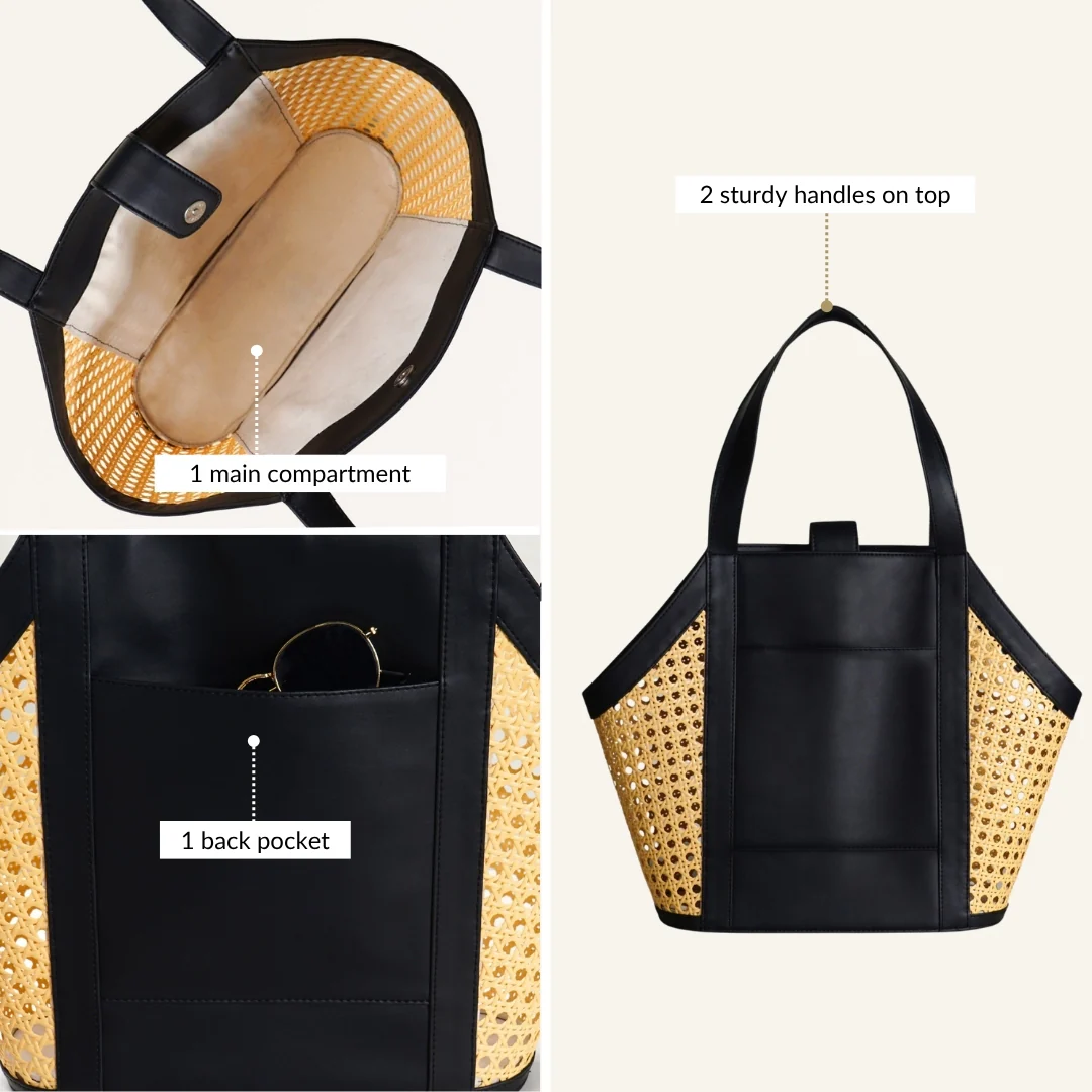 Vintage Rattan Webbing Tote Bag - Image 4