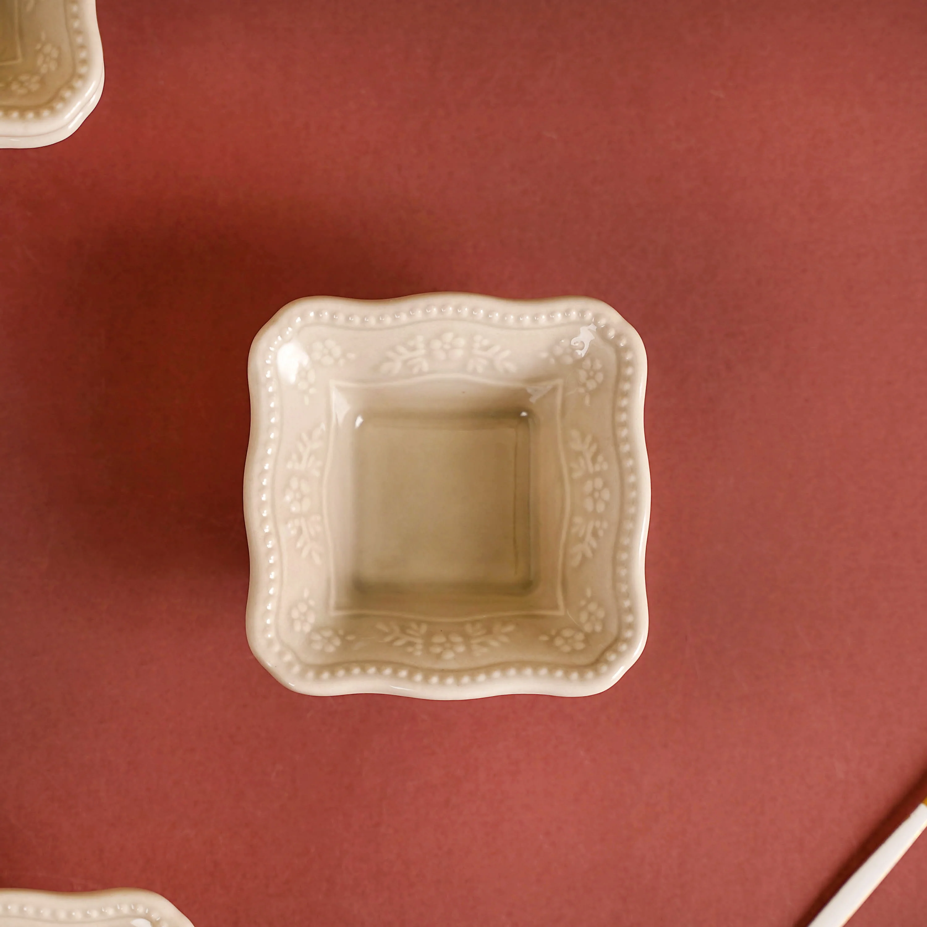 Vintage Square Dip Bowl Beige Set Of 6 60ml - Image 8