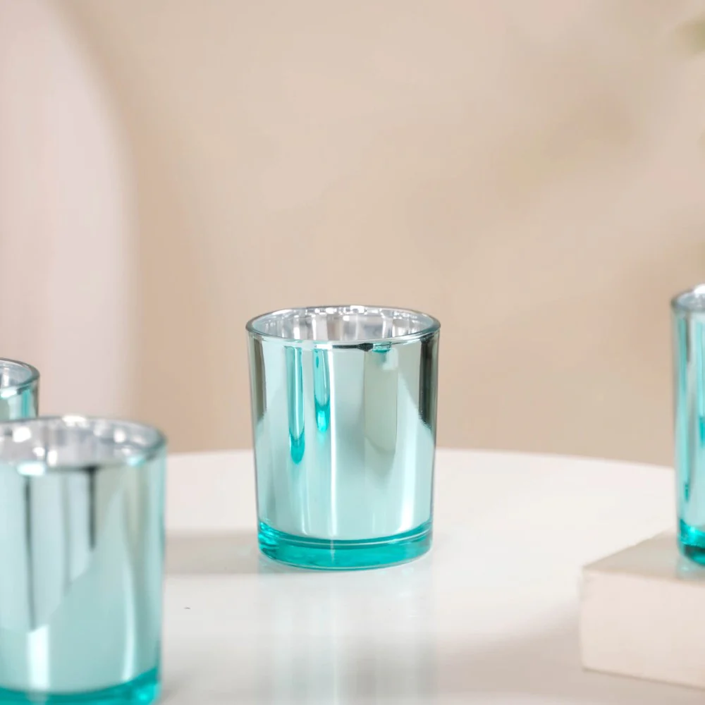 Votive Glass Tealight Holder Set Of 4 Blue - Image 10