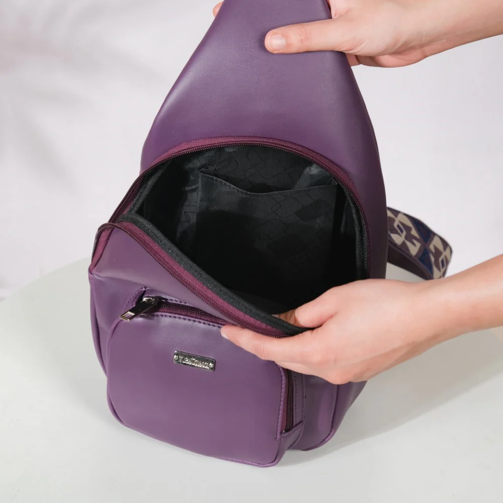 Voyager One Shoulder Sling Backpack Purple - Image 5