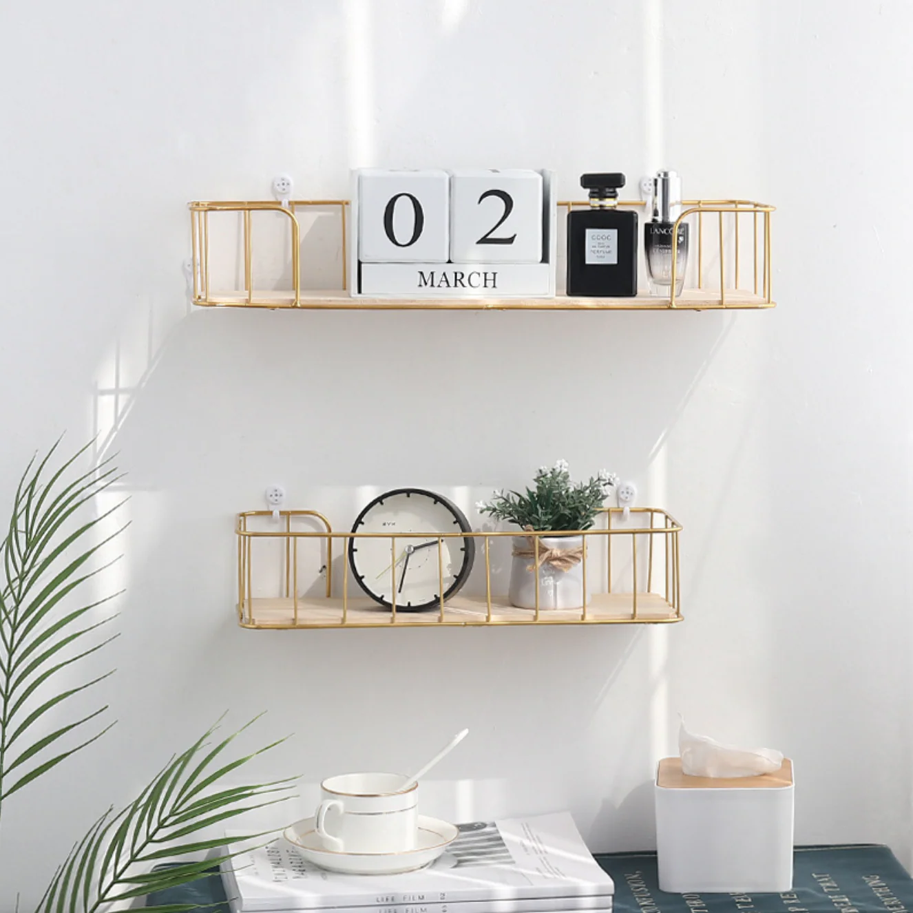 Wall Bookshelf - Gold - Image 3