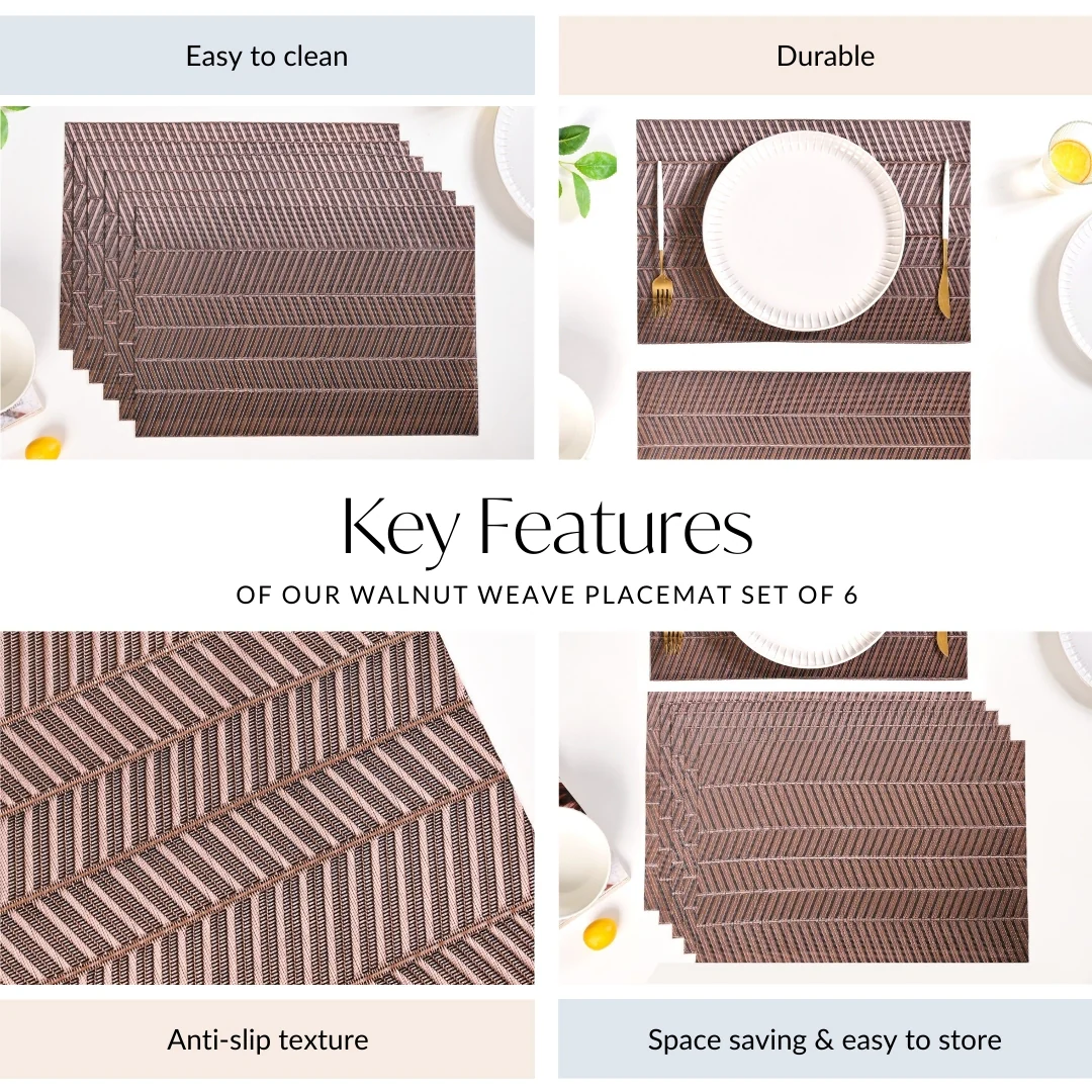 Walnut Weave Placemat Set Of 6 - Image 5