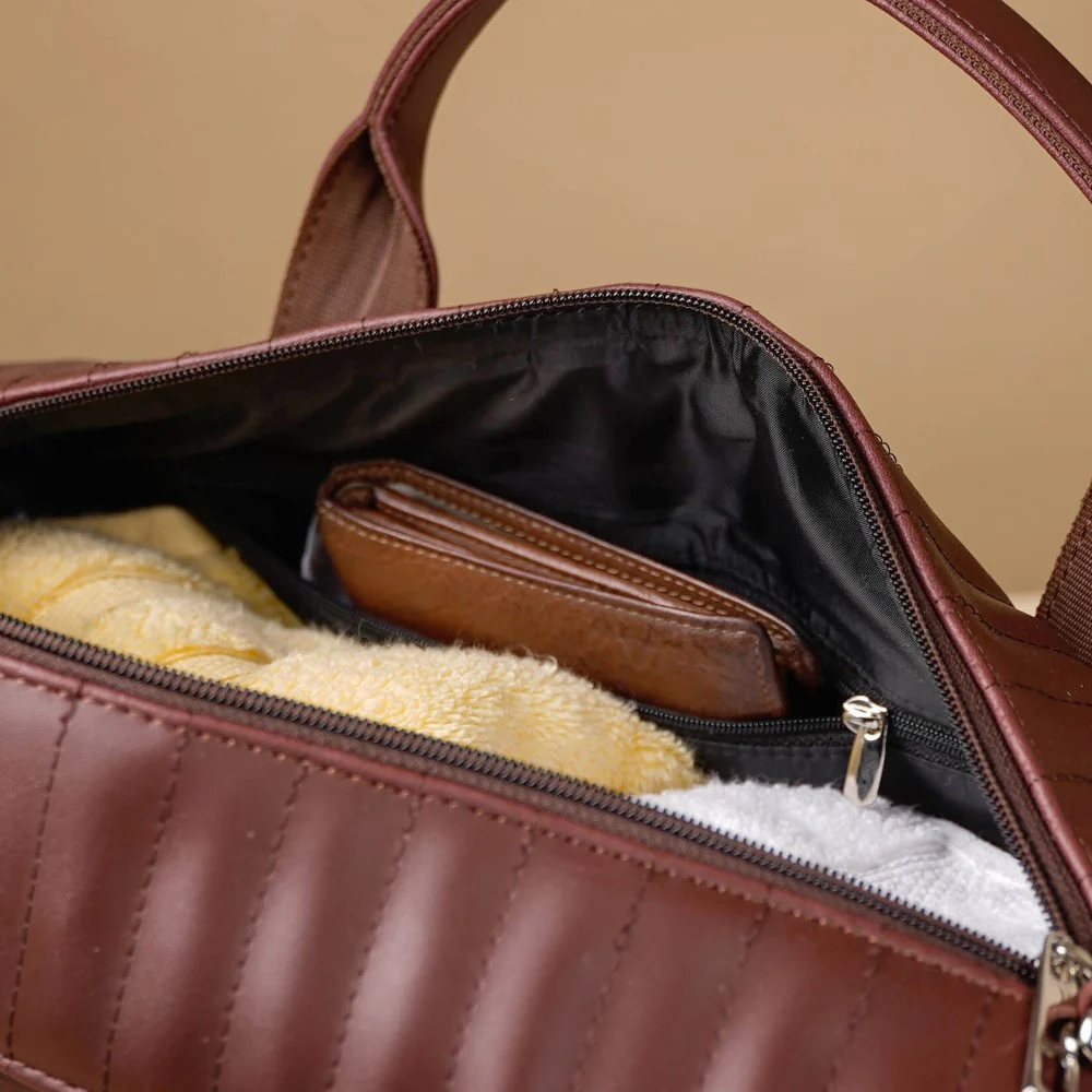 Wanderlust Duffle Bag Brown Small 14x7 Inch - Image 8