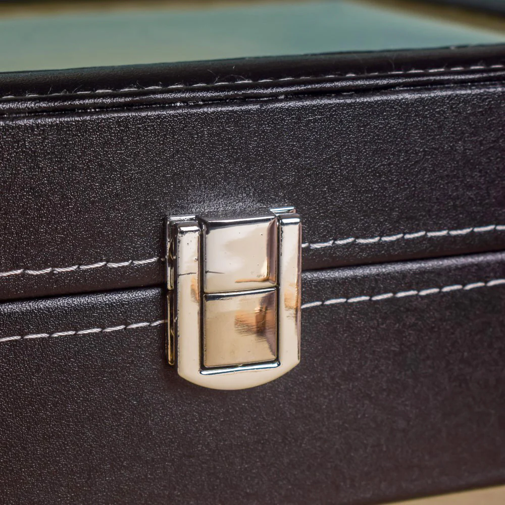 Watch Box Holder With 10 Cushioned Slots Black - Image 10