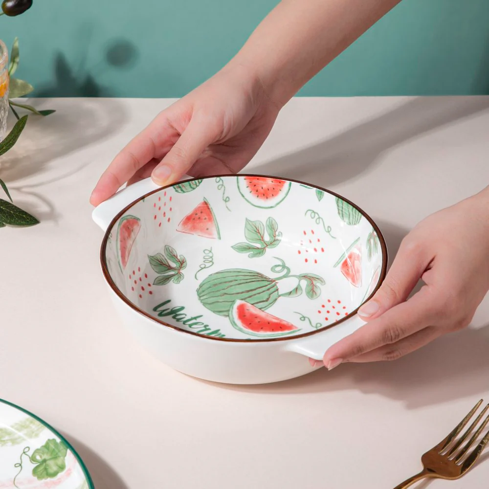 Watermelon Baking Bowl With Handles 7.5 Inch 500 ml - Image 2