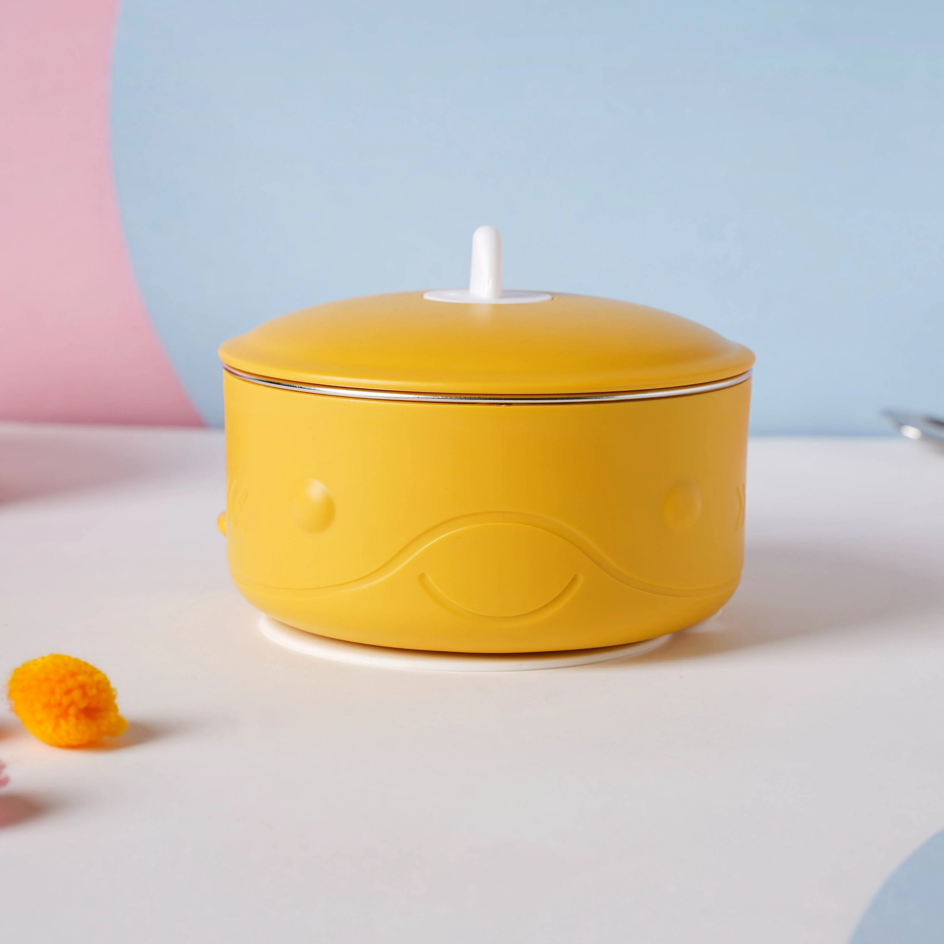 Whale Double Walled Anti-Slip Feeding Bowl Yellow 400 ml - Image 10
