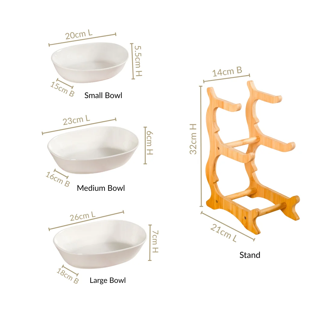 White 3 Tier Ceramic Fruit Bowl With Stand - Image 4