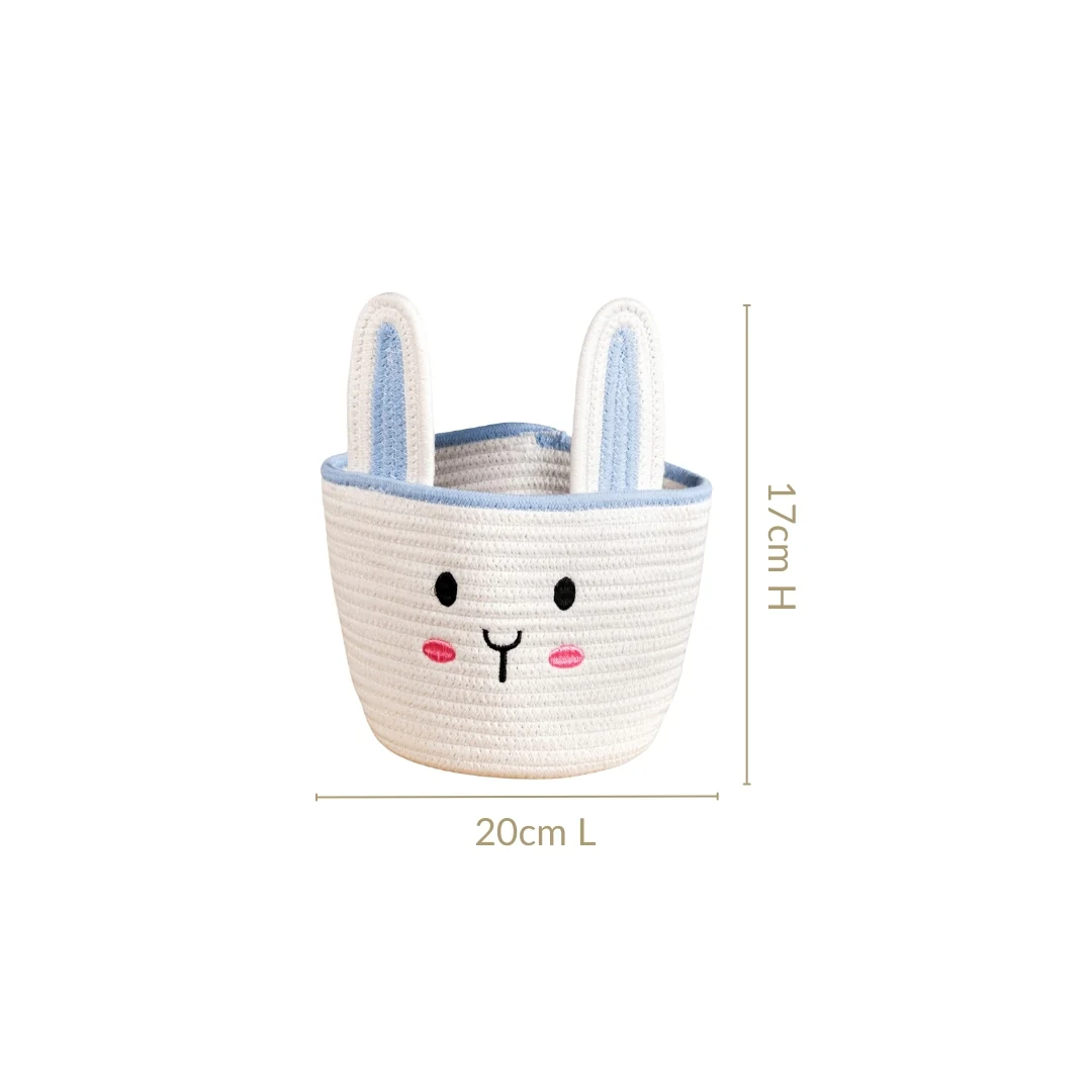 White Bunny Cotton Basket 17cm - Image 4