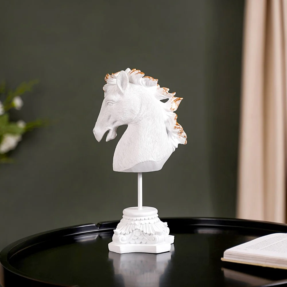 White Horse Decor Showpiece With Stand Small - Image 5