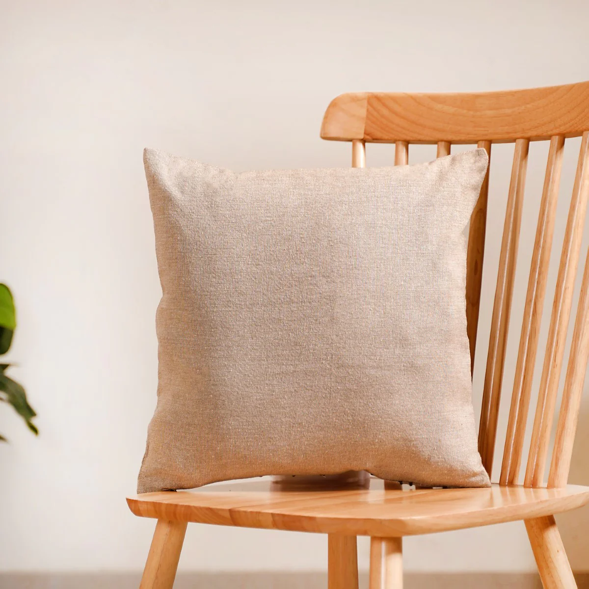 Wild Flower Embroidered Linen Cushion Cover 16x16 Inch - Image 3