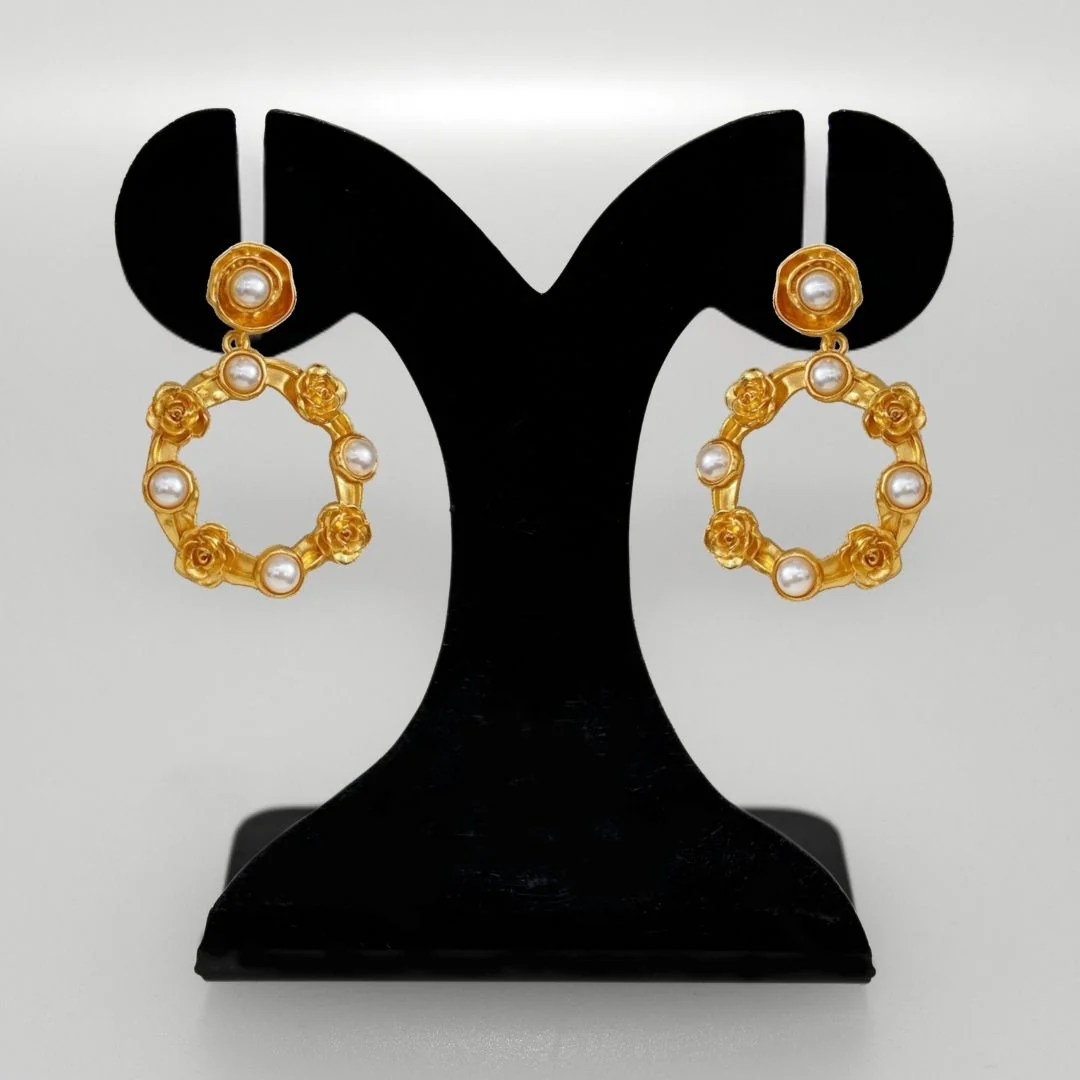 Wild Roses And Pearls Earrings - Image 6