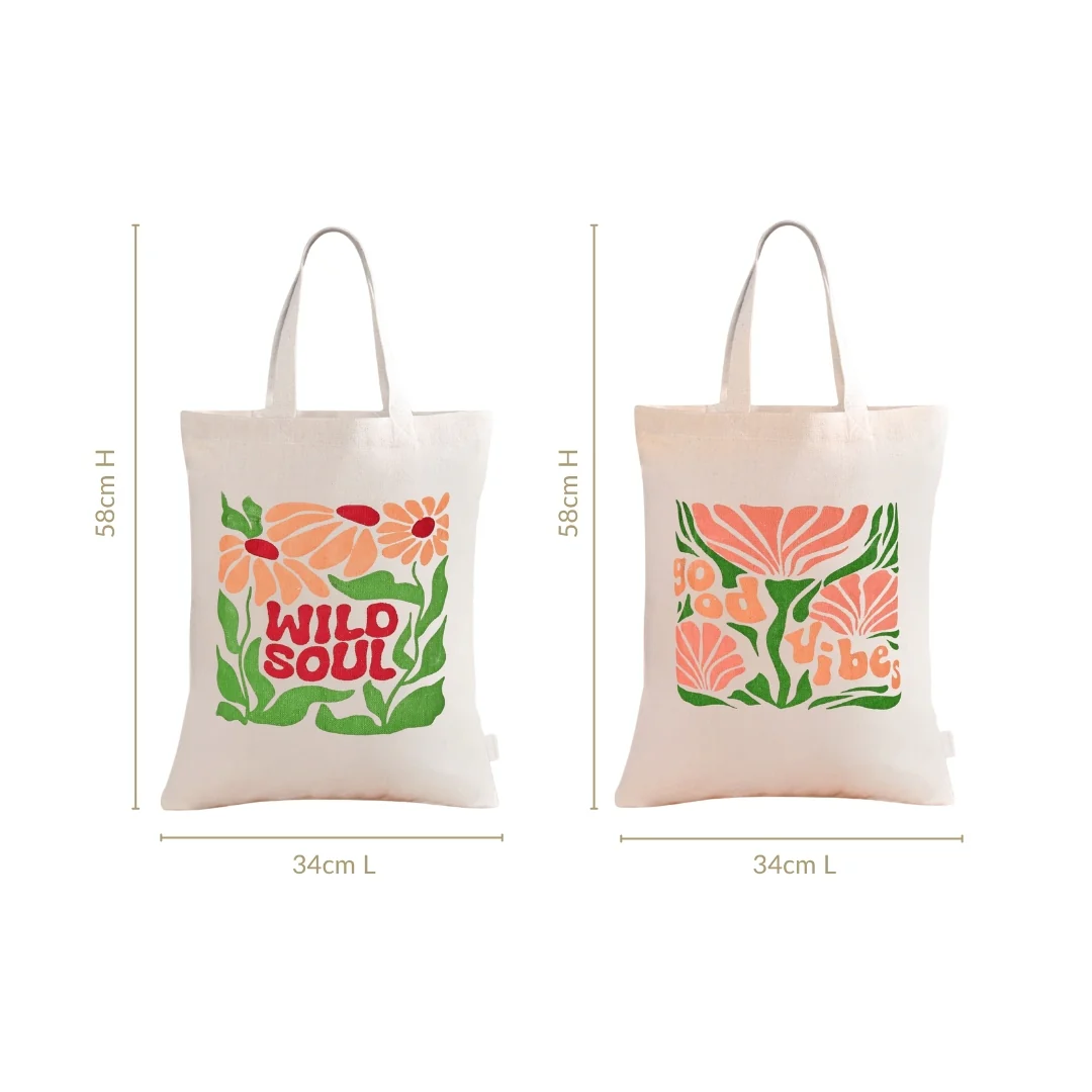 Wild Soul Good Vibes Canvas Tote Bag Set Of 2 - Image 4