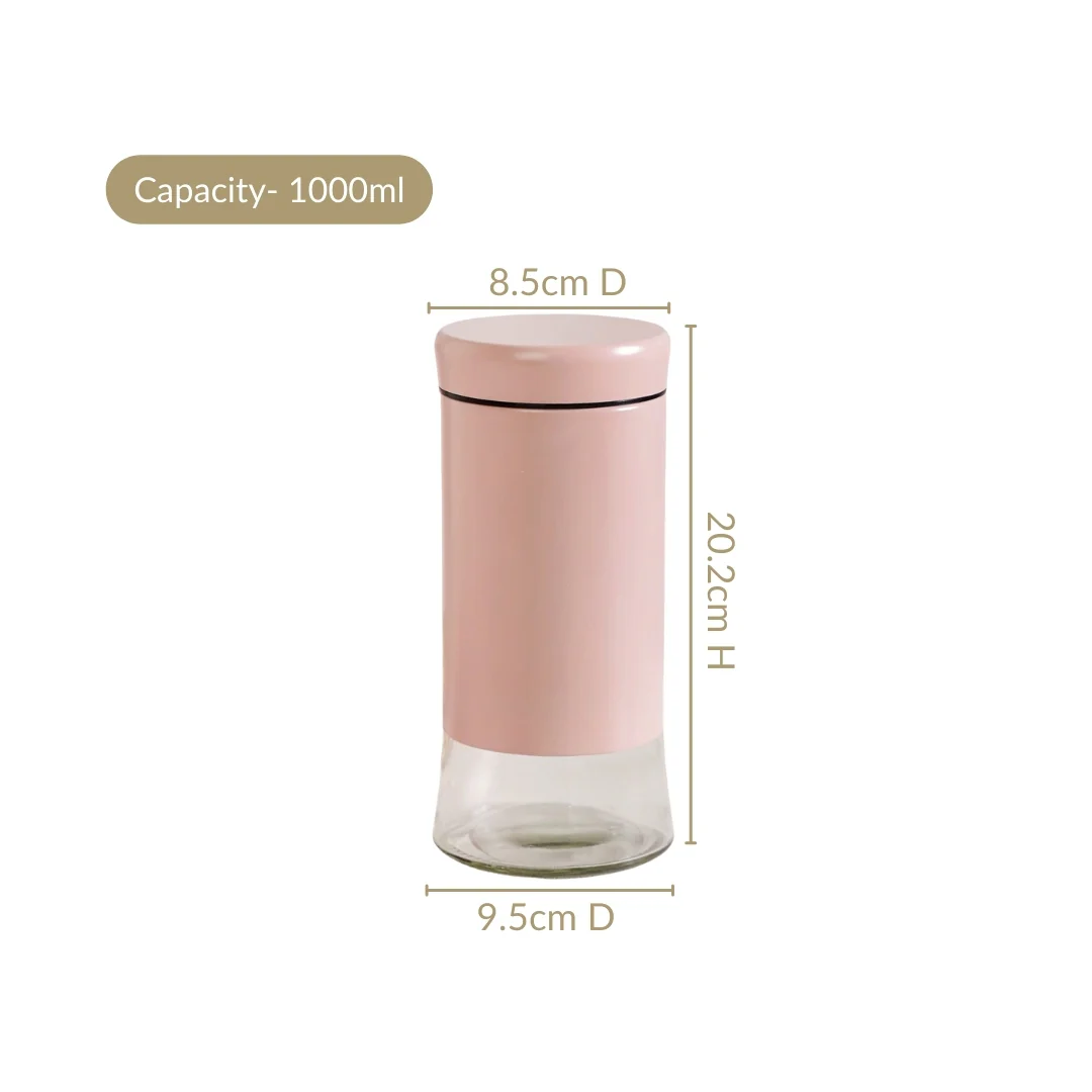 Winnie Pink Metal And Glass Container Set Of 4 1000ml - Image 3
