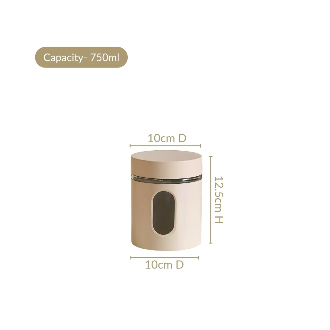 Winnie Smart Seal Metal Glass Kitchen Canisters Set Of 4 750ml - Image 3