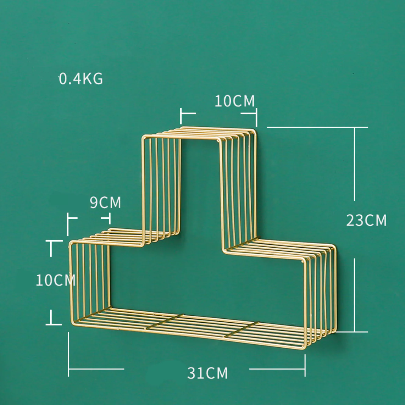 Modern Metal Hanging Shelf - Gold - Image 6