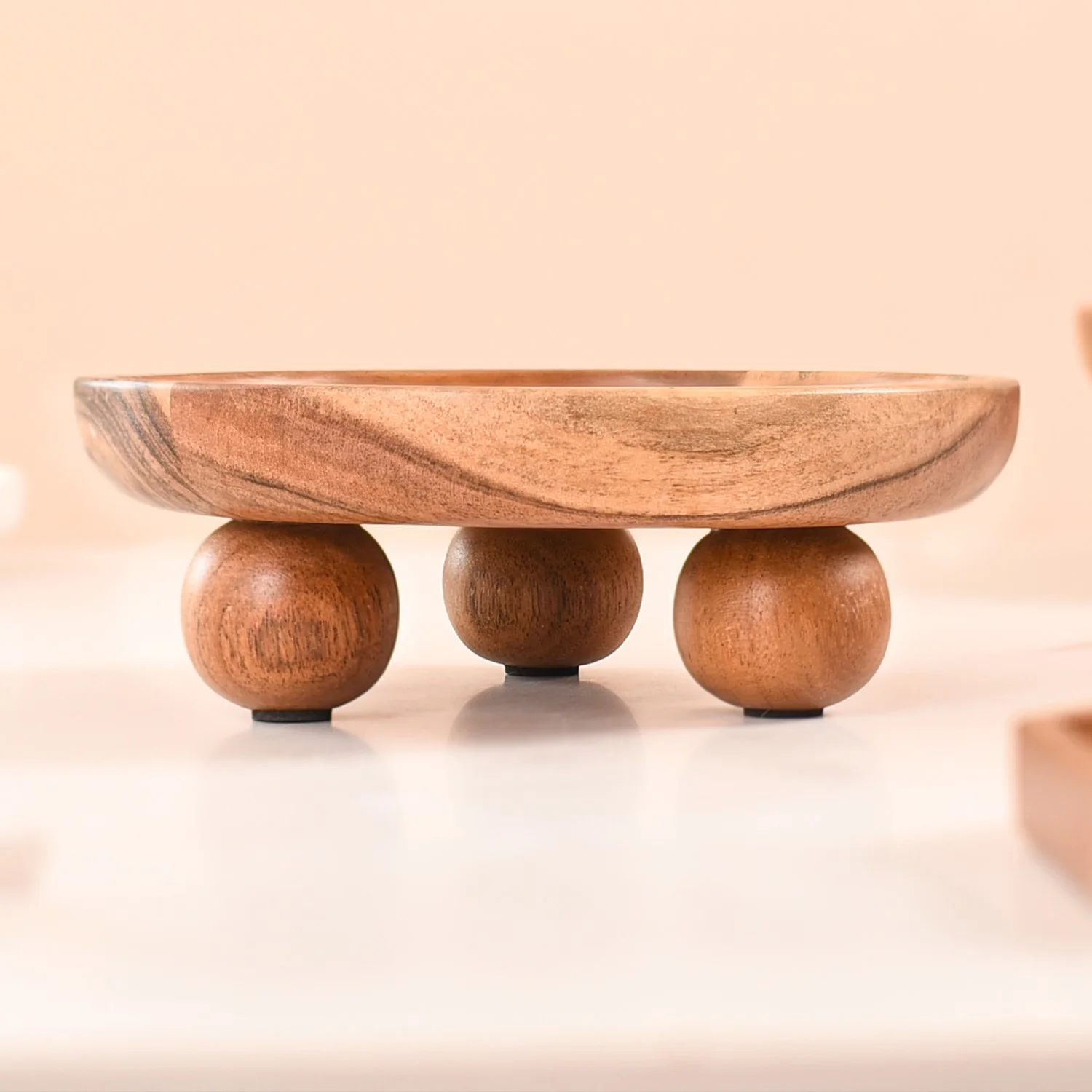 Wooden Round Serving Platter Set Of 3 - Image 8