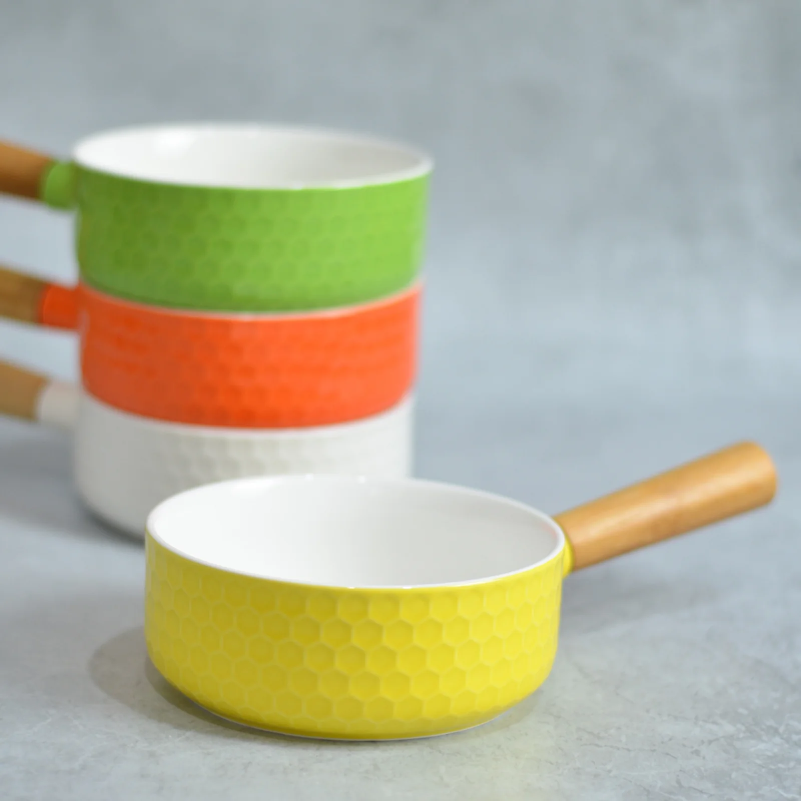 Yellow Bowl with Handle - Image 3