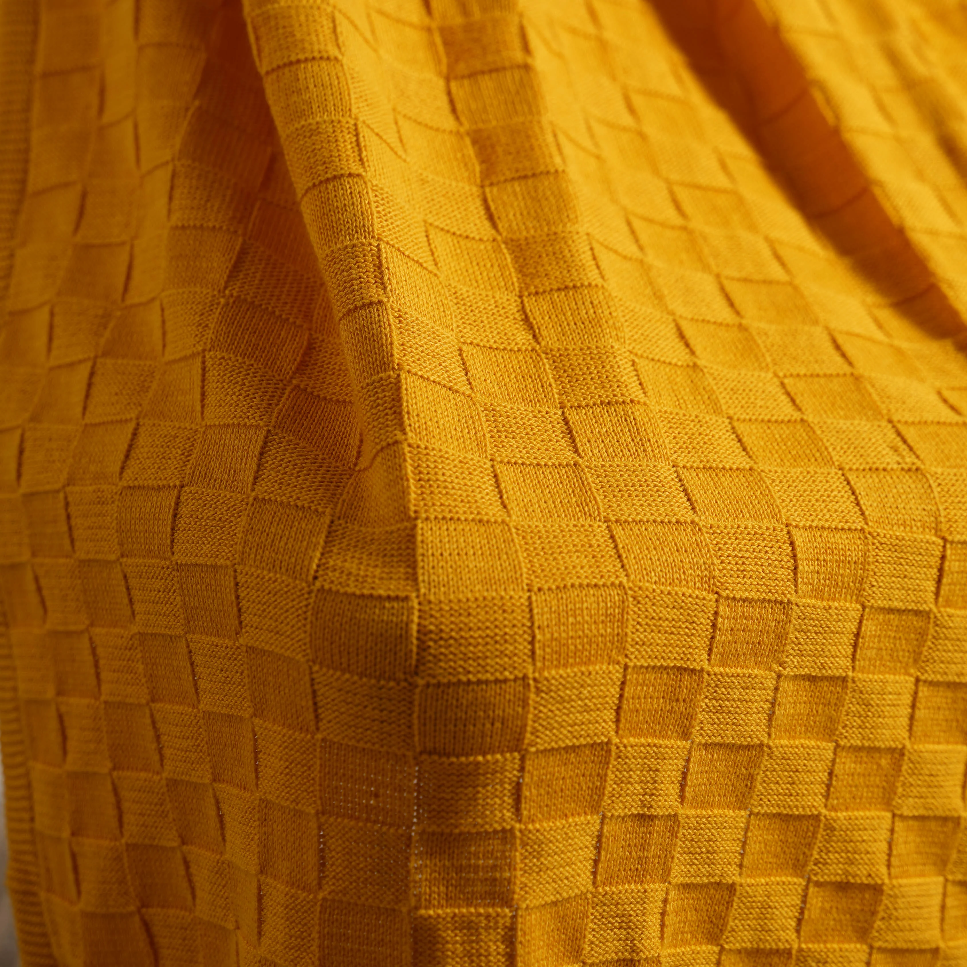 Yellow Knitted Throw - Image 4