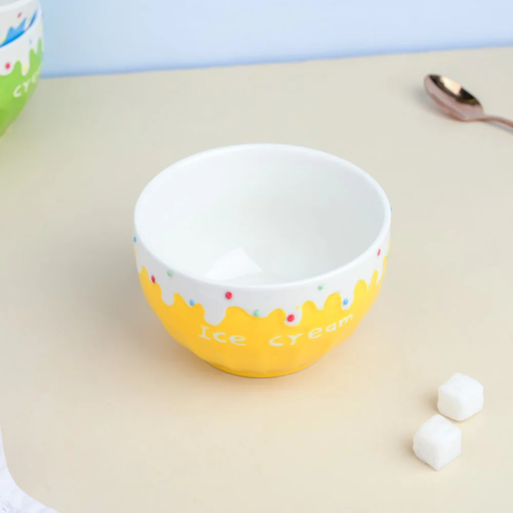 Yellow Strawberry Ice Cream Bowl 400 ml - Image 4